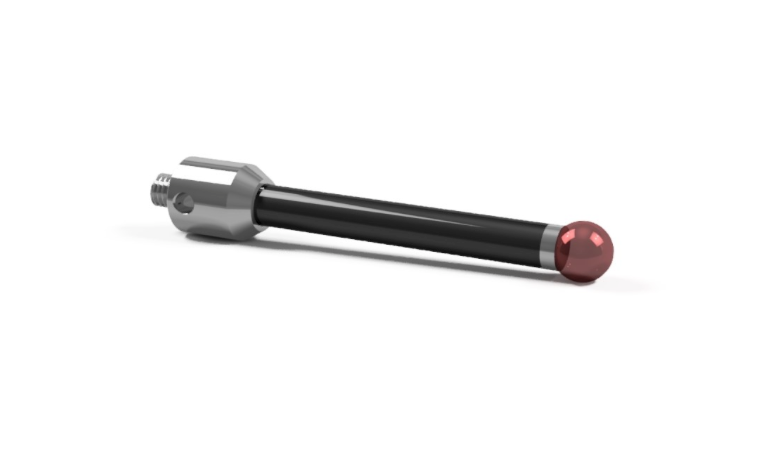 SM5 080 100 RCF - Straight M5 CMM Stylus 8mm Ruby Ball, 100mm Carbon Fiber Stem, EWL 87mm