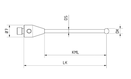 SM4 040 050 RCA M4 Stylus, 4mm dia ruby ball, 50mm long, carbide stem