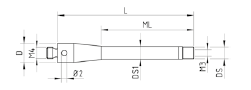 AM4 4-3 100 SCE M4 Adaptor, M4 - M3, 50mm long, ceramic stem