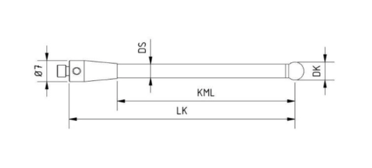 SM4 080 100 RCE, Stylus, M4, 8mm dia ruby ball, 100mm long, ceramic stem