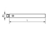 EM3 000 020 SSS - M3 Ø4mm, 20mm Stylus Extension Stainless Steel Shaft Technical Drawing